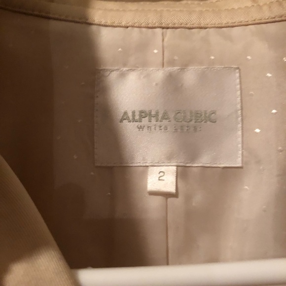 ALPHA CUBIC WHITE LABEL COTTON LONG STYLISH TRENCH COAT - BEIGE SZ 2 - BNWT - Picture 2 of 4